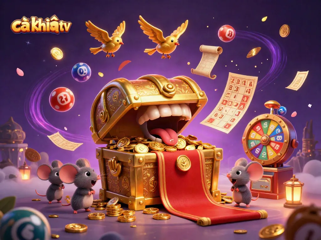 Experience the thrill of cà khịa tv with dynamic lottery scenes and animated characters.